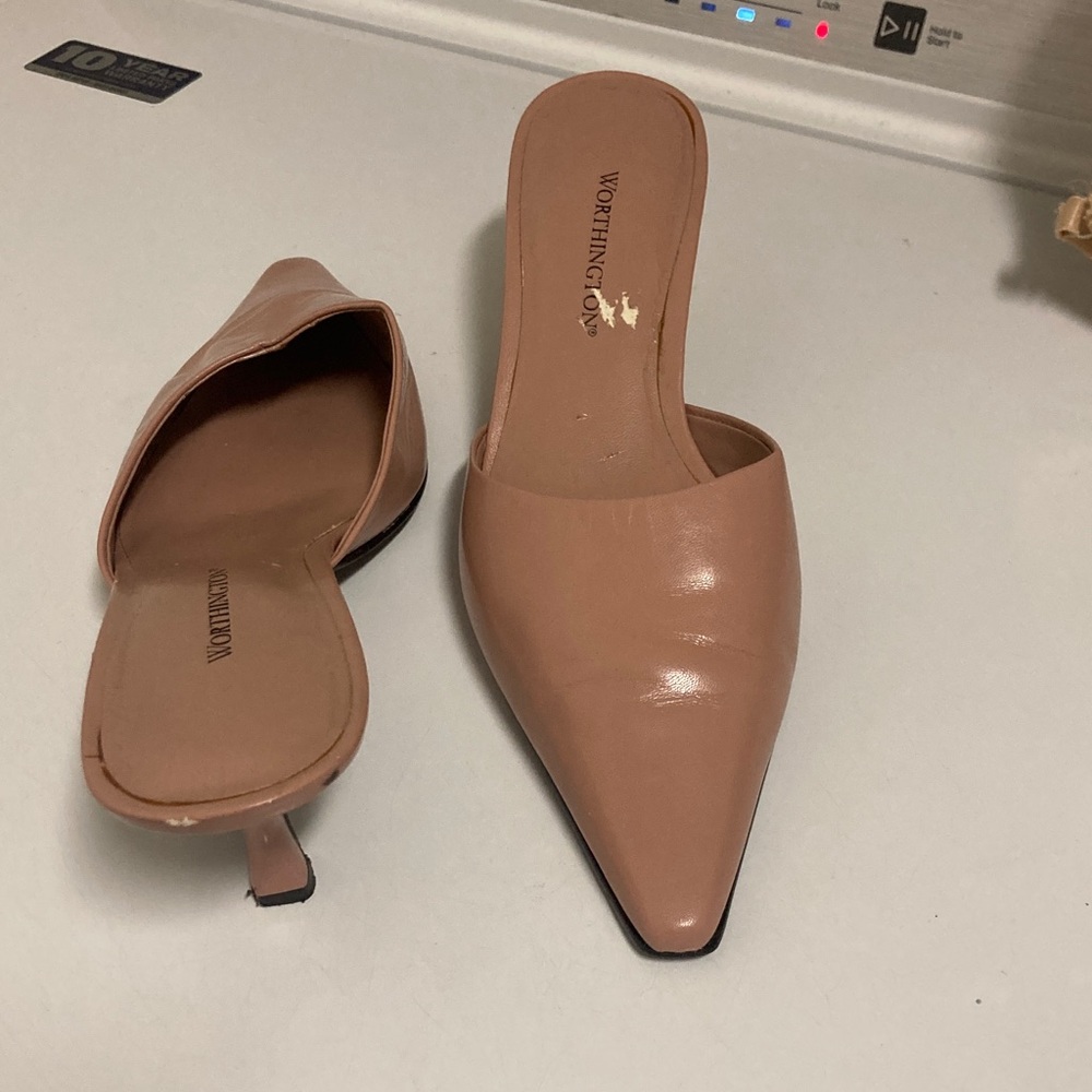 Worthington Blush Pointed-Toe Slip-On Kitten Heel Mules (color is blushed pink)